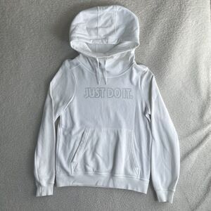 Nike Hoodie Sweatshirt Womens Sz XS Funnel Neck White Gym Workout 921765-100